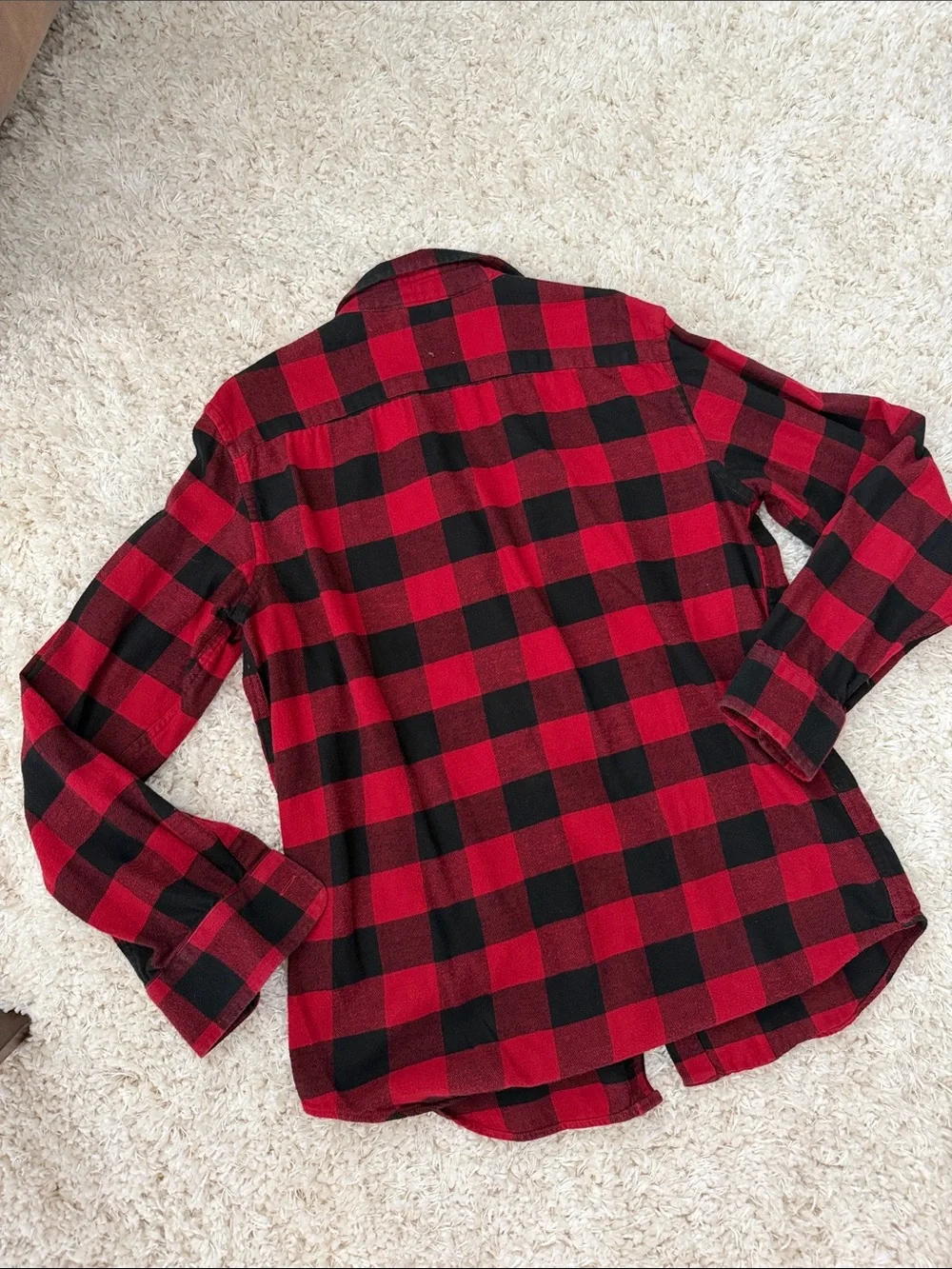 Banana Republic Red and Black Buffalo Plaid Button-Down Shirt